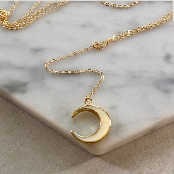 💋 2 for $20/ 14k Gold Crescent Moon Boho Lariat Necklace - Picture 5 of 10